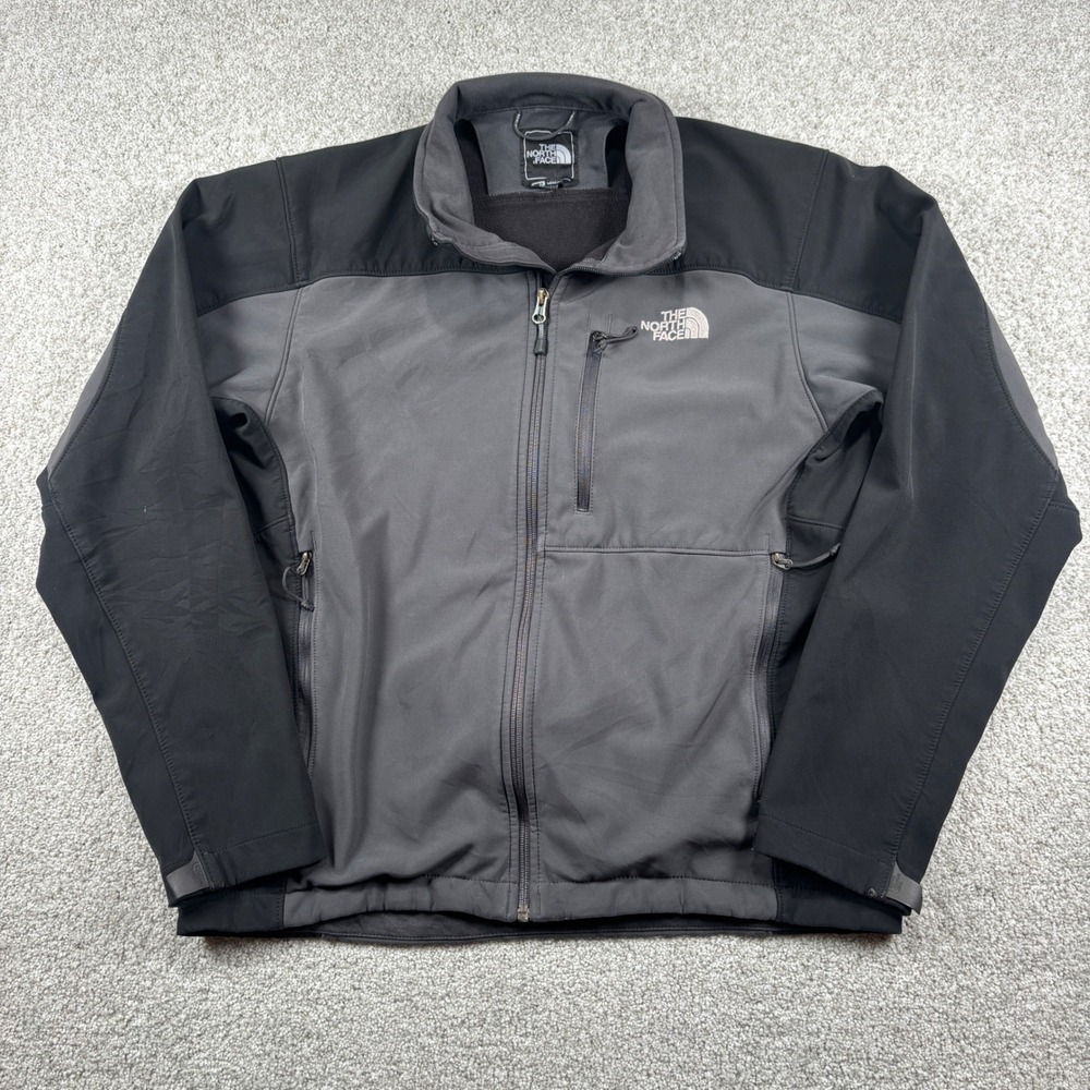 The North Face Apex Bionic Jacket Mens Medium Grey Black Softshell Windbreaker